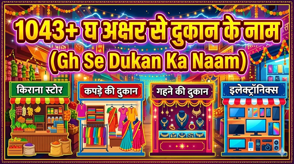 1043+ घ अक्षर से दुकानों की नाम Gh Se Dukan Ka Naam 