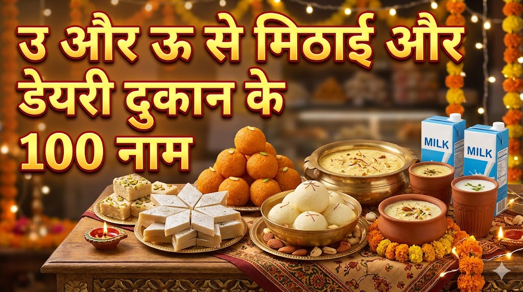 1060+ उ और ऊ अक्षर से दुकानों की नाम 'OO' Or 'U' Se Dukan Ka Naam