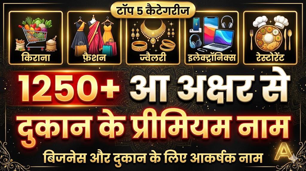 1250+ AA Se Dukan Ka Naam आ अक्षर से दुकान का नाम (नाम ऐसे जो देगा दुकान को प्रीमियम लुक)