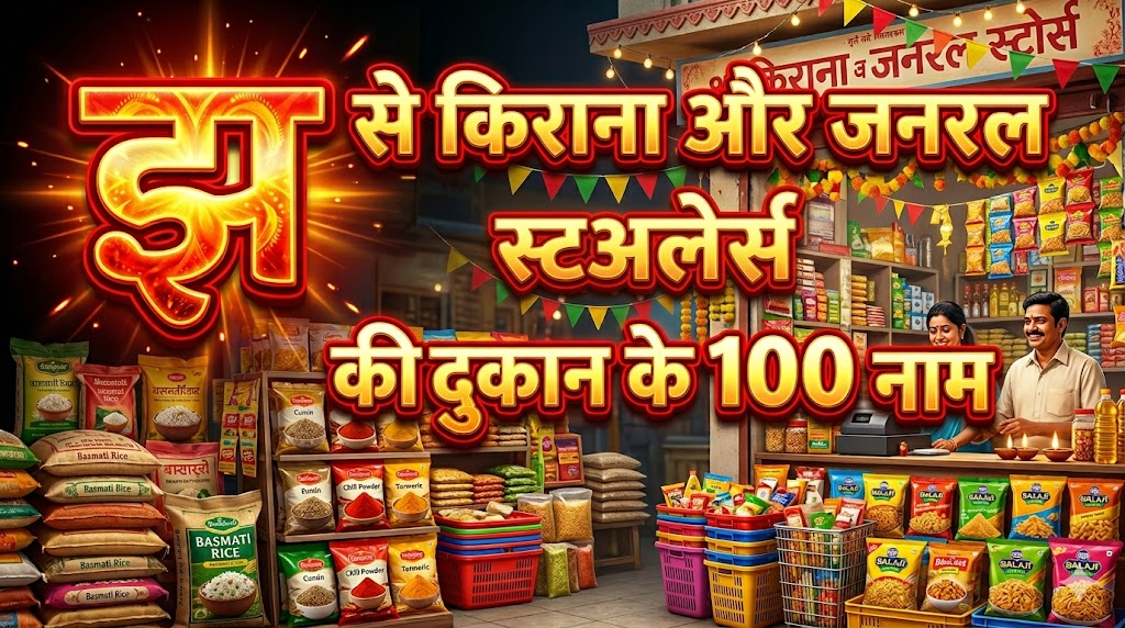 1. झ अक्षर से किराना और जनरल स्टोर्स की दुकान का नाम (Grocery & General – 100 नाम) 