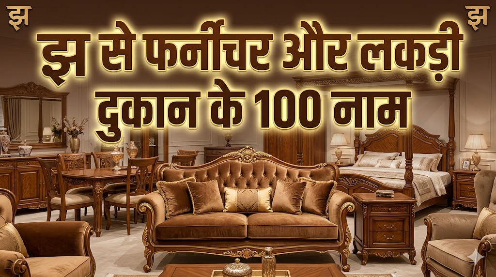 9. झ अक्सर से फर्नीचर और लकड़ी की दुकान का नाम (Furniture - 100 नाम) 