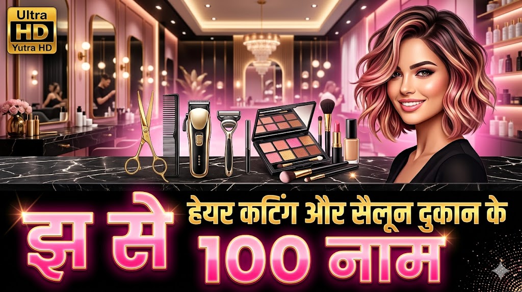 11. झ अक्सर से हेयर कटिंग और सैलून की दुकान का नाम (Salon & Parlour - 100 नाम)