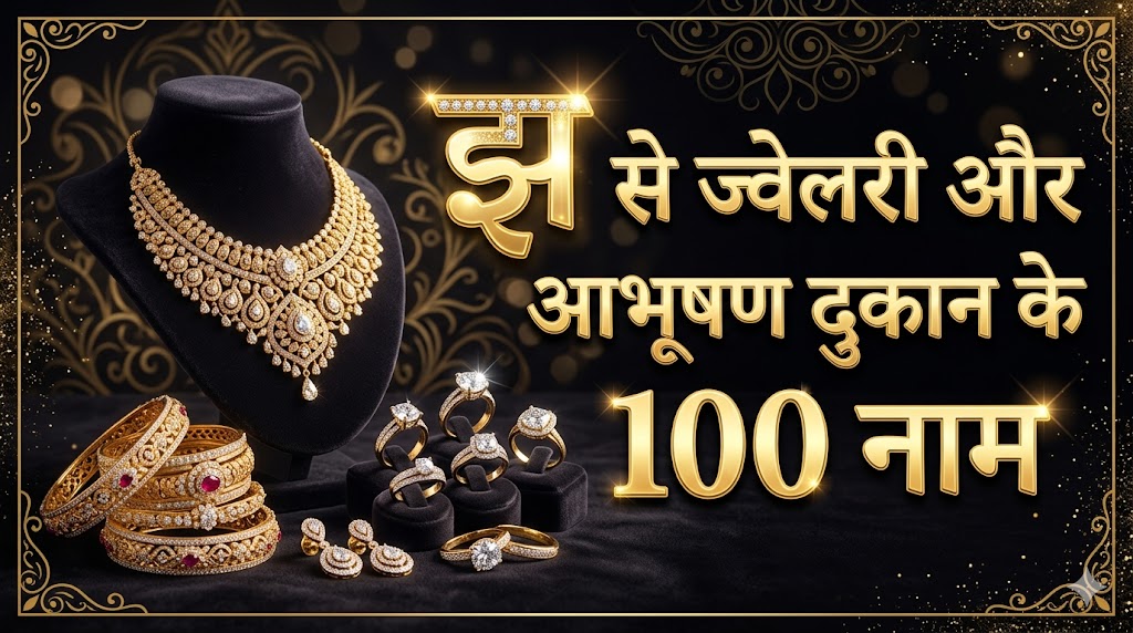 6. झ अक्सर से ज्वेलरी और आभूषण की दुकान का नाम (Jewellery - 100 नाम) 