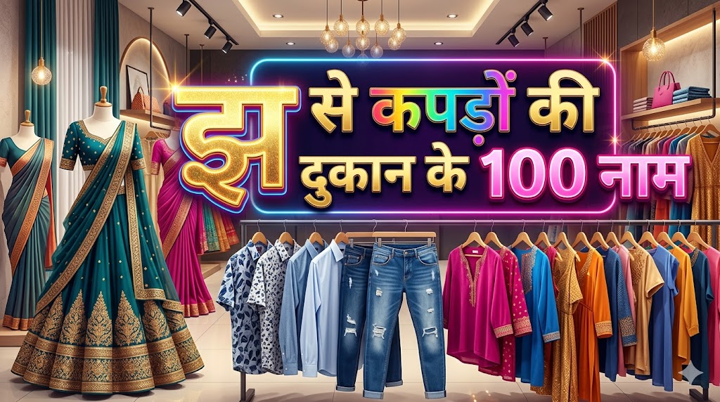 2. झ अक्षर से कपड़ों की दुकान का नाम (Clothing & Fashion - 100 नाम) 