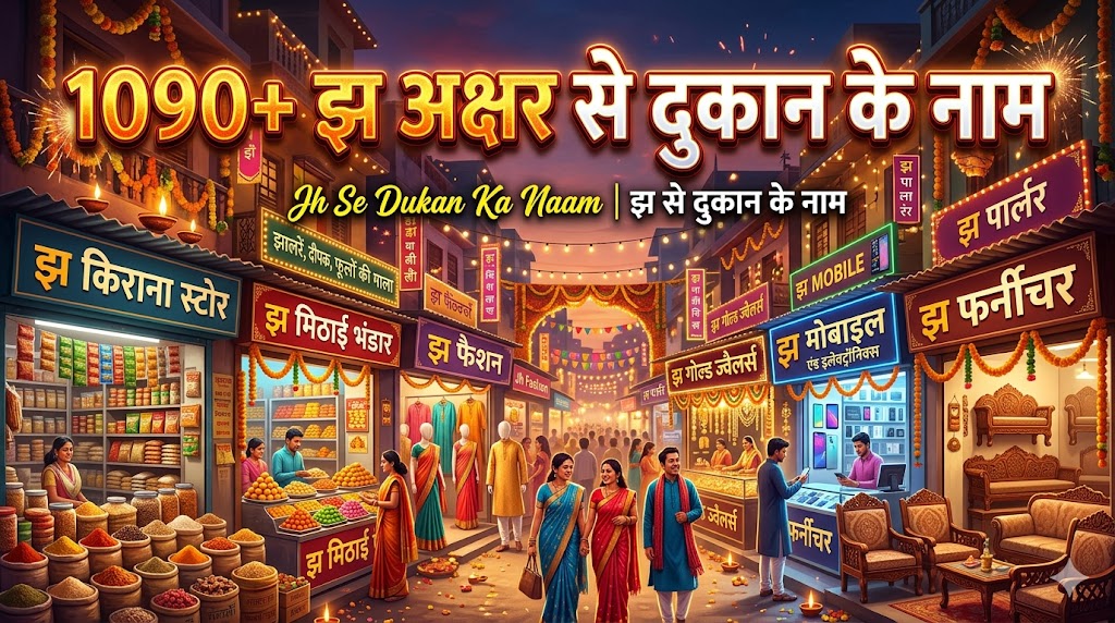 1090+ झ अक्षर से दुकान का नाम Jh Se Dukan Ka Naam
