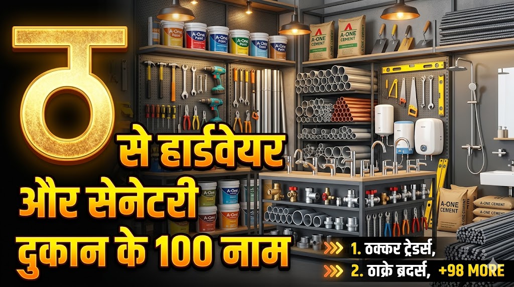1099+ ठ अक्षर से दुकान का नाम Th Se Dukan Ka Naam 